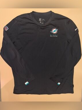 Nike Dri-FIT Miami Dolphins NFL On Field Long Sleeve Performance Shirt XL
